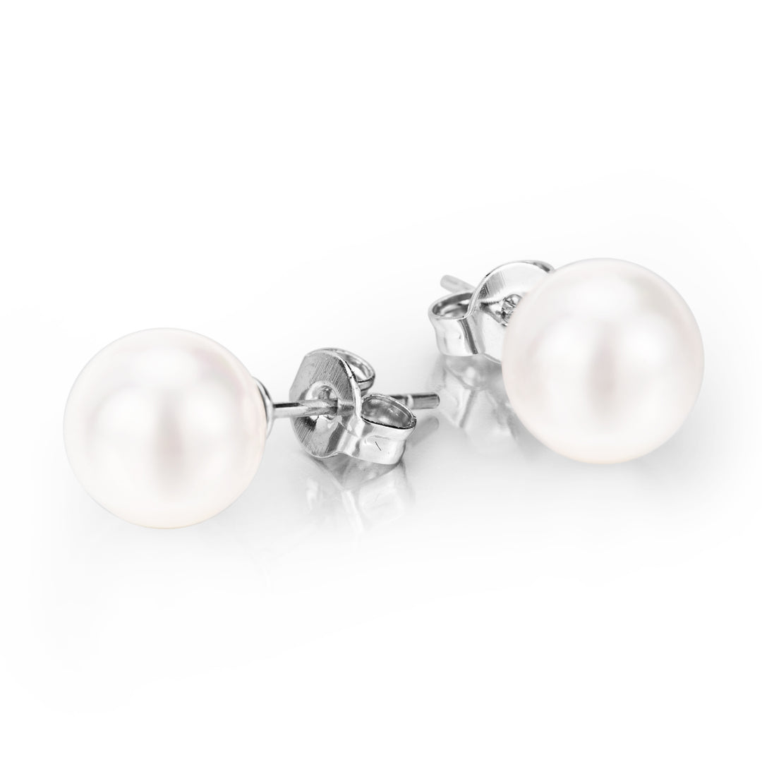 4.00 CTTW Sterling Silver Genuine Cultured Pearl Earring