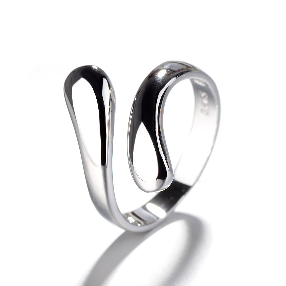 Sterling Silver Water Drop Adjustable Ring