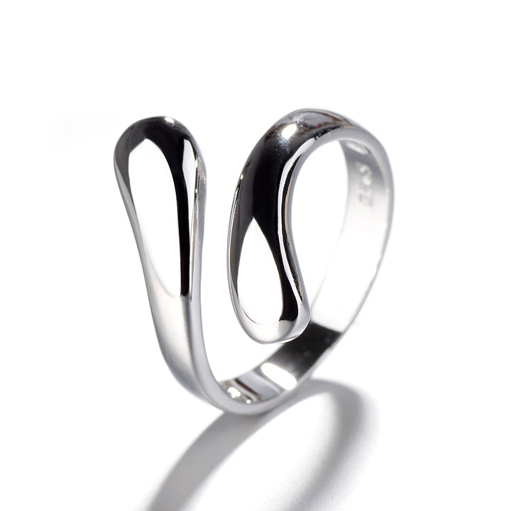 Sterling Silver Water Drop Adjustable Ring