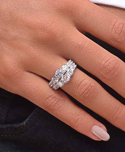 Sterling Silver Two Row Graduated Ring