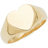 14K Gold Signet Heart Ring