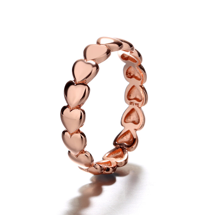 Sterling Silver Heart Band Rings