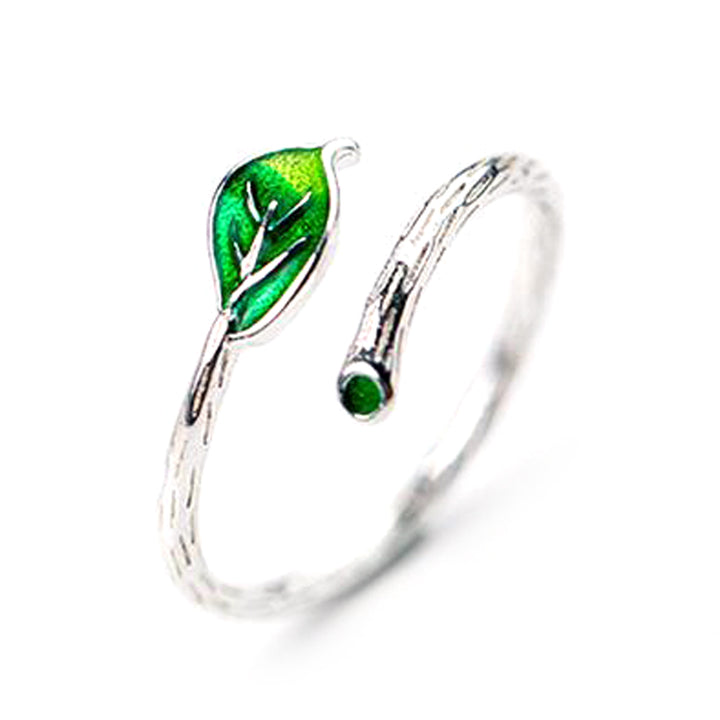 Sterling Silver Adjustable Branch and Leaf Ring