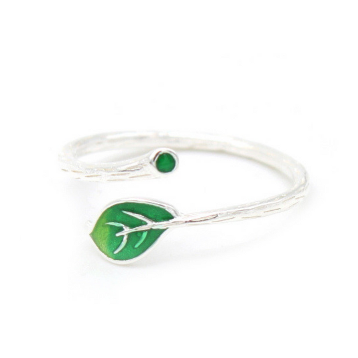Sterling Silver Adjustable Branch and Leaf Ring
