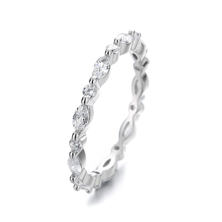 Sterling Silver Stackable Miliigrain rings with Swarovski