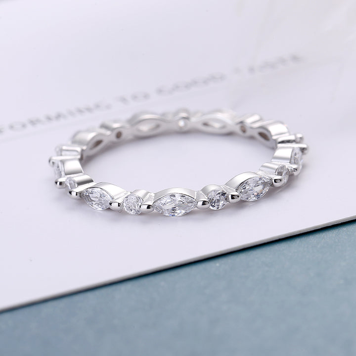 Sterling Silver Stackable Miliigrain rings with Swarovski