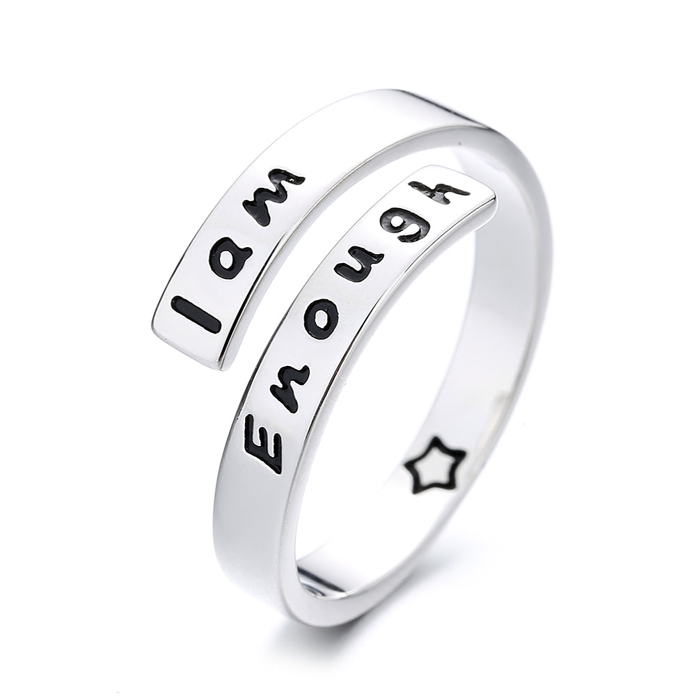 Sterling Silver “I Am Enough” Inspirational Ring