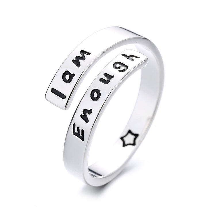Sterling Silver “I Am Enough” Inspirational Ring