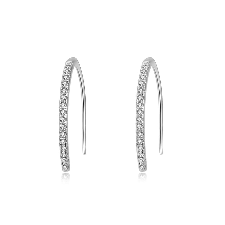 Solid Sterling Silver & Genuine Crystal Pull-through threader Earring