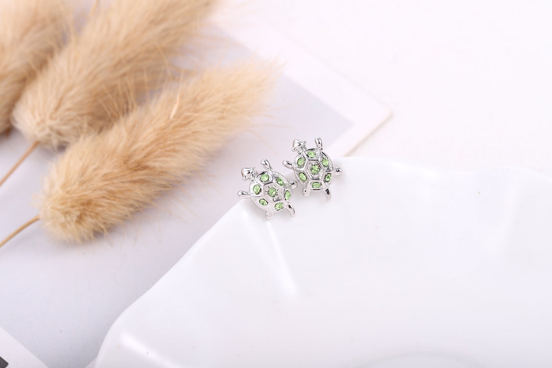 Turtle Swarovski Crystal Stud Earrings