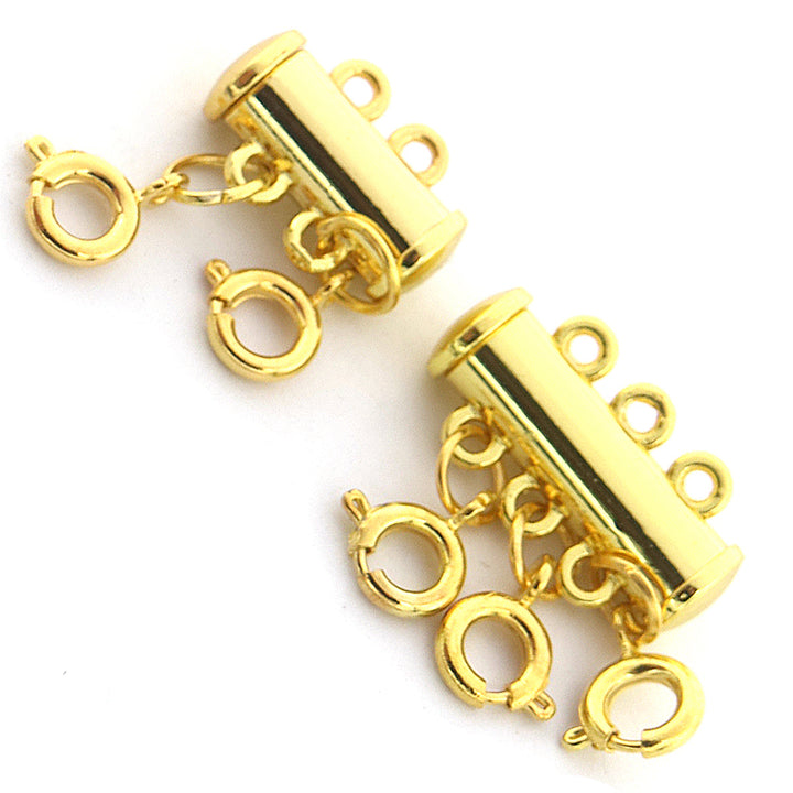 Sterling and 14K Gold Necklace Layering Clasp (4 Piece Set)