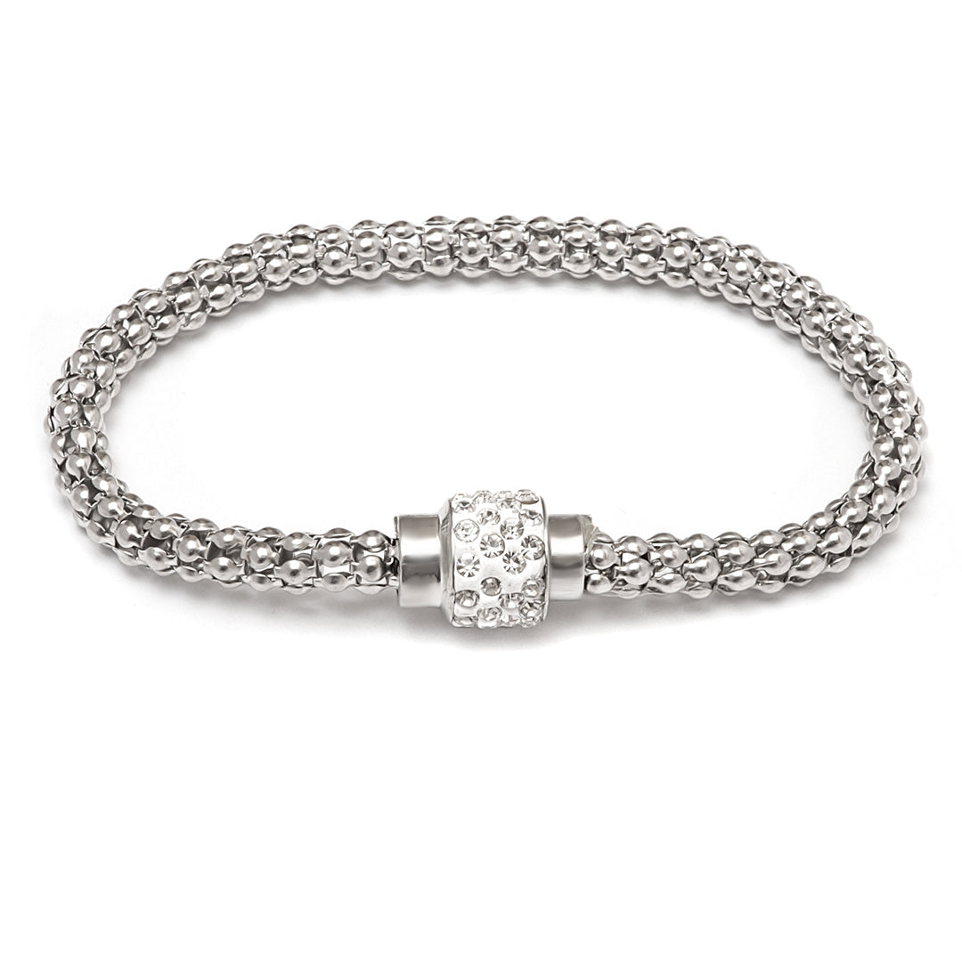 Popcorn Crystal Bracelet in 14K White Gold