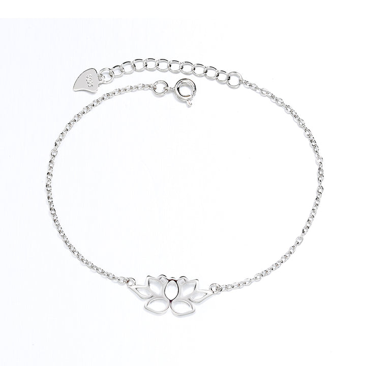 Sterling Silver Lotus Flower Bracelet