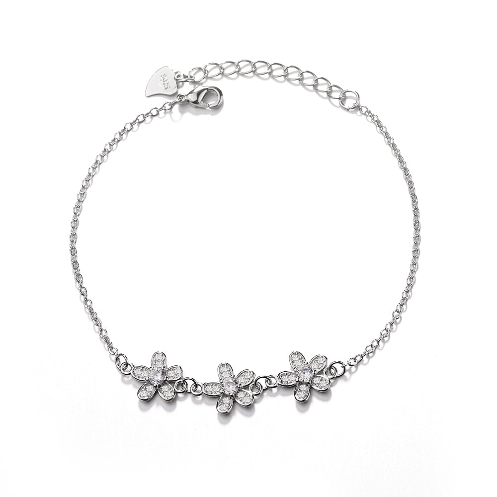 14K Gold Crystal Flower Power Adjustable Bracelet