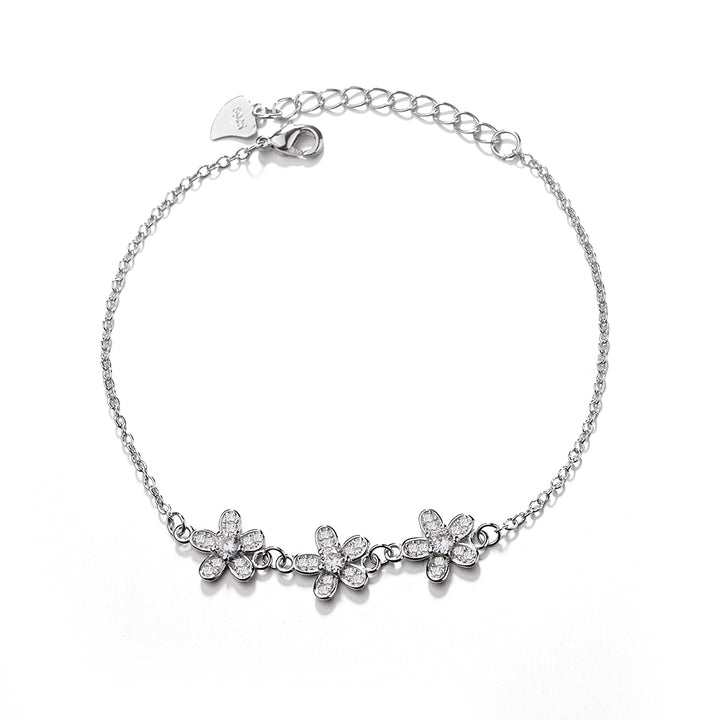 14K Gold Crystal Flower Power Adjustable Bracelet