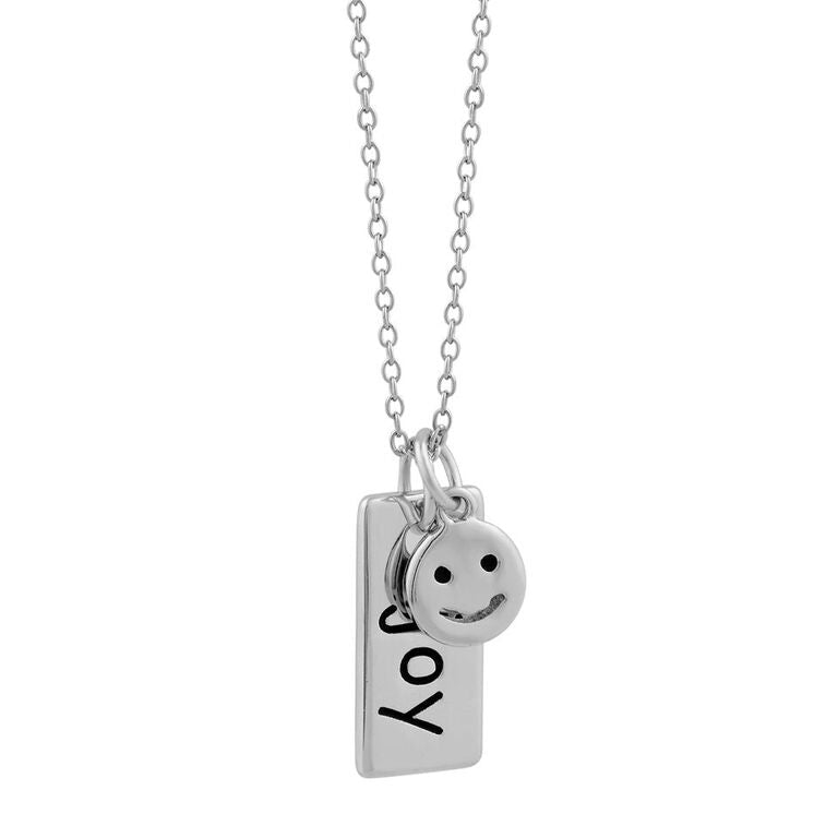 18k White Gold Smile and Joy Pendent Necklace