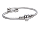 Stainless Steel Twist Ball Bracelet