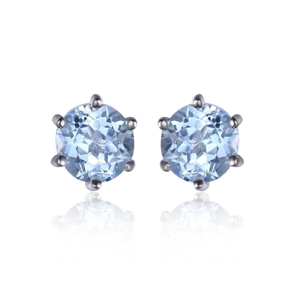 London Blue Topaz 6 prong stud earring