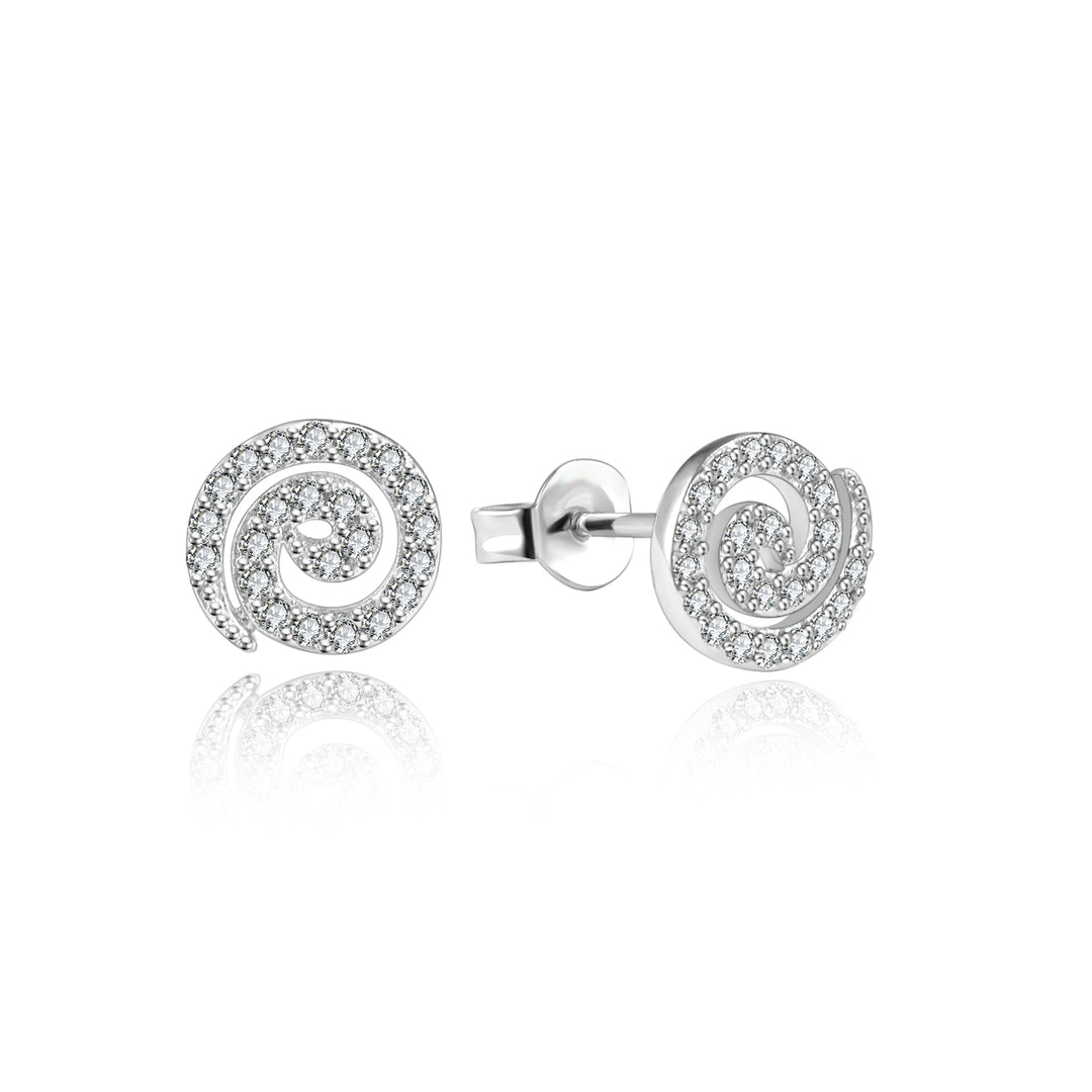 Swarovski Crystal Spiral Swirl Stud Earrings