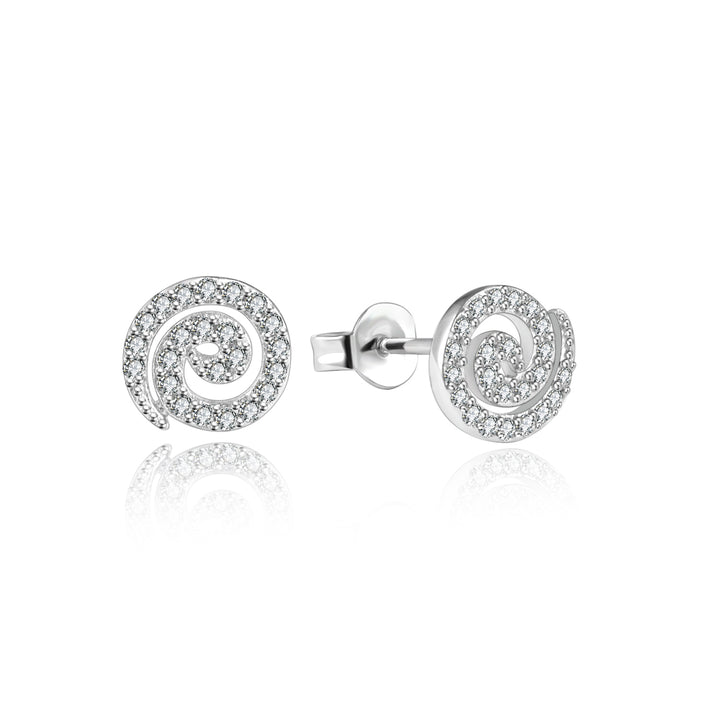 Swarovski Crystal Spiral Swirl Stud Earrings