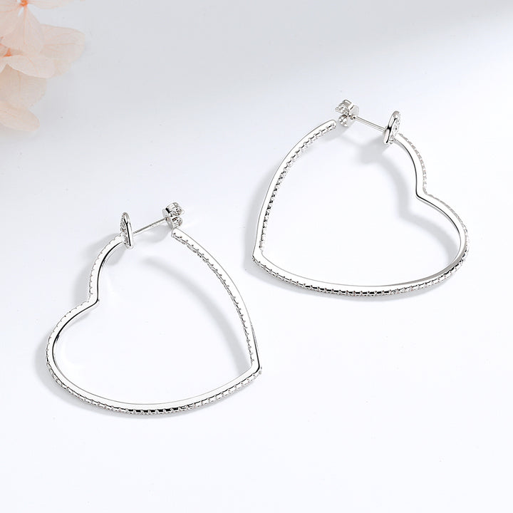 Sterling Silver Heart Milligraine Drop Earrings