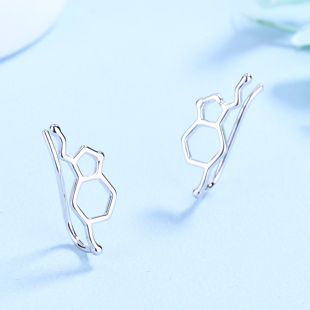 Sterling Silver Molecule Drop Earrings