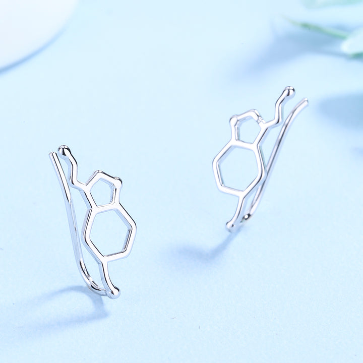Sterling Silver Molecule Drop Earrings