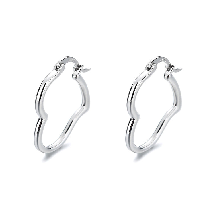 Amy and Annette 18K White Gold Heart Hoop Earrings