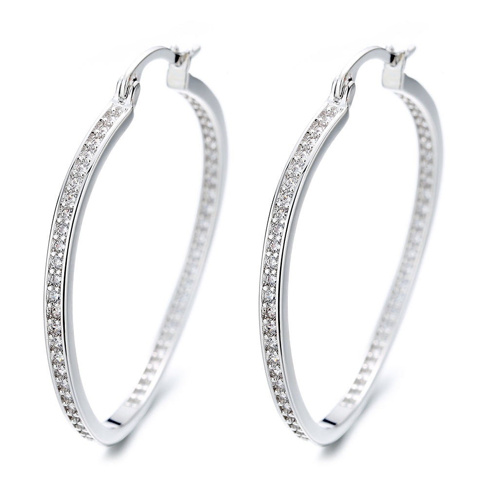 Swarovski Elements Huge Hoops 925 Sterling deals Silver NEW