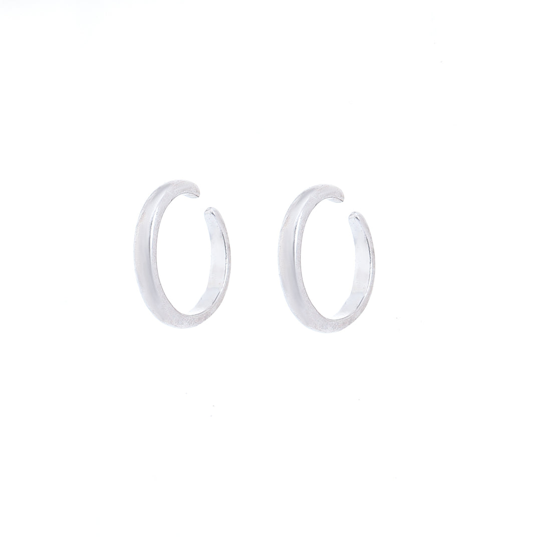 14k Gold and Sterling Silver Cuff Earrings