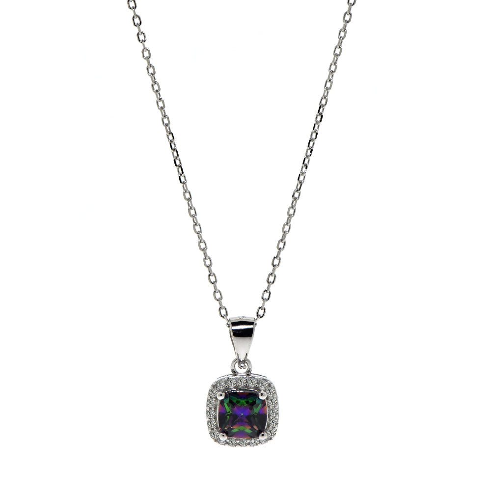 Sterling Silver Mystical Topaz Pendant Necklace