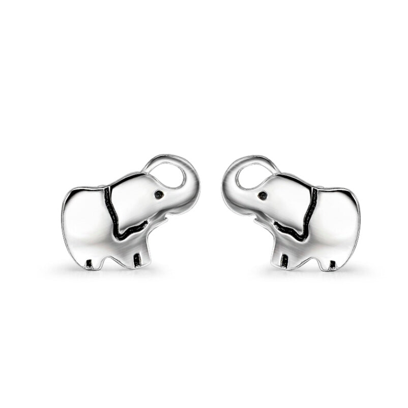 Sterling Silver Minimalist Elephant Earrings