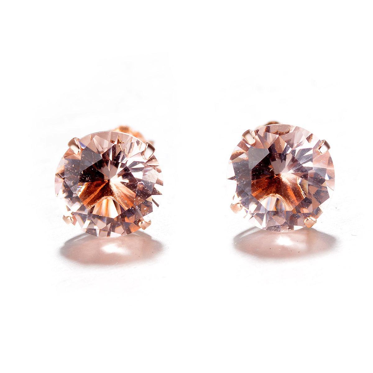 NEW 18K Rose fashion Gold Morganite Earrings