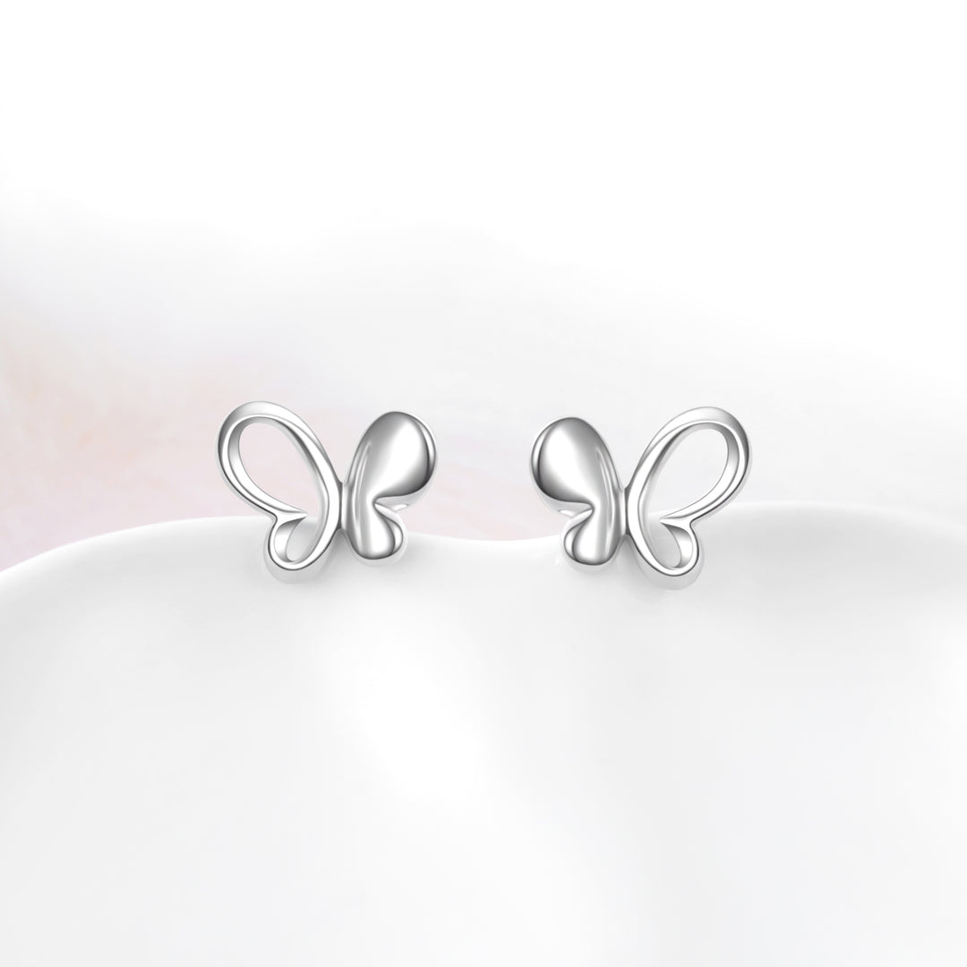 Solid Sterling Silver Butterfly Earrings