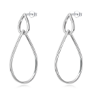 Sterling Silver Double Water Drop Hoop Earrings