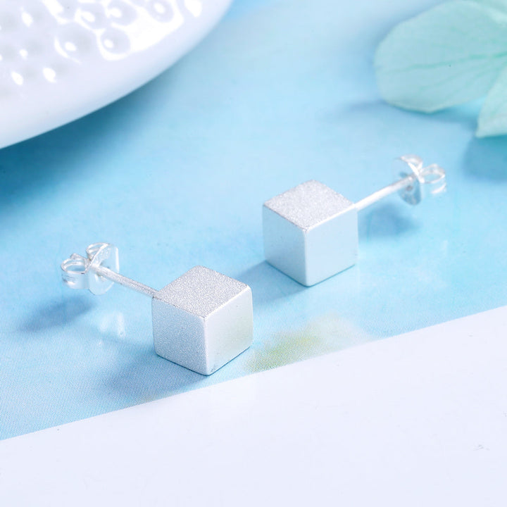 Sterling Silver Cube Earrings