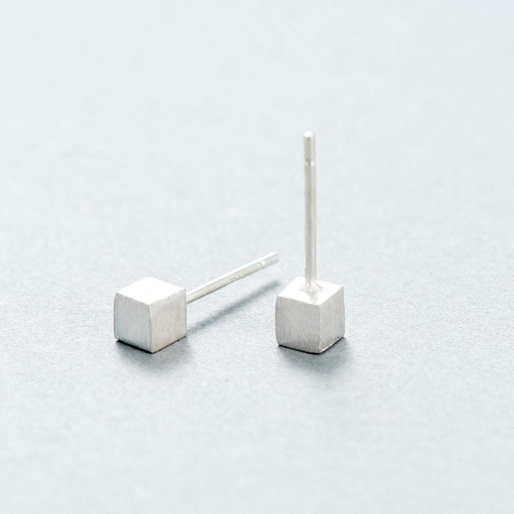 Sterling Silver Cube Earrings