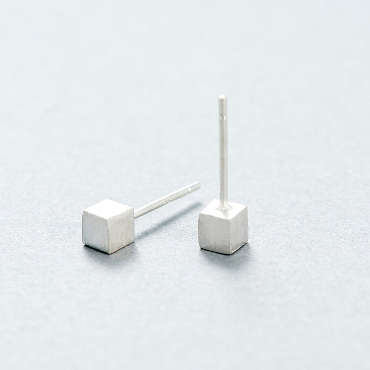 Sterling Silver Cube Earrings