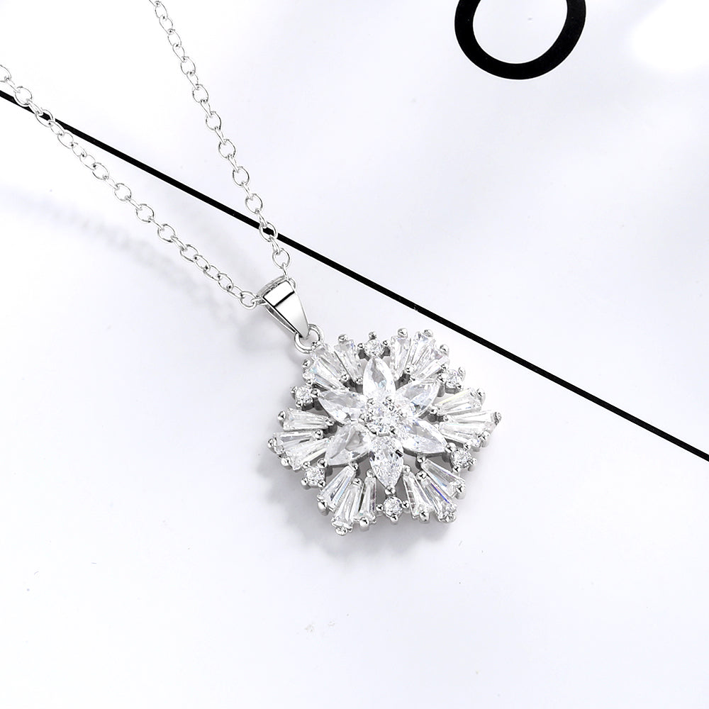 Sterling Silver Star Burst Pendant Necklace