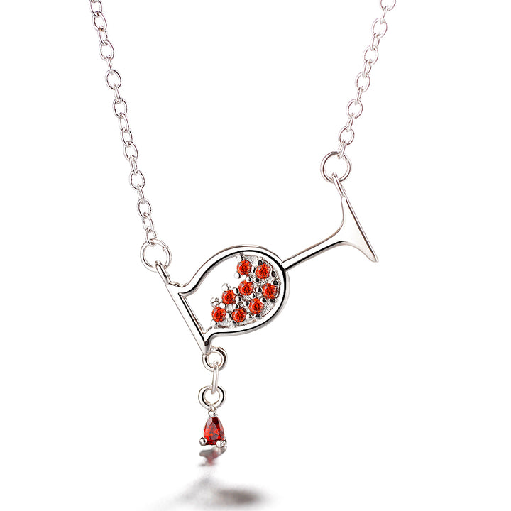18K White Gold Spilled Wine Necklace Made with crystals from Swarovski