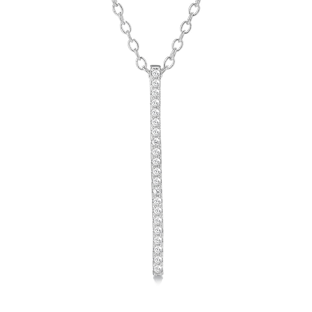 Sterling Silver Bar Necklaces with Crystals