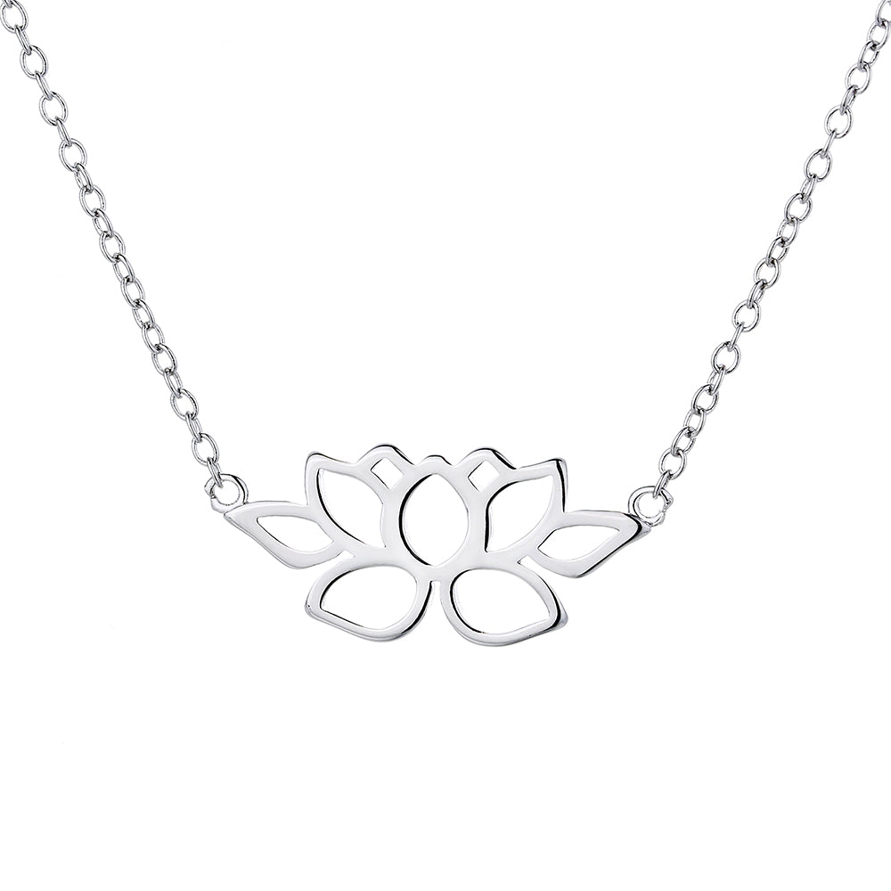 Sterling Silver Lotus Flower Necklace