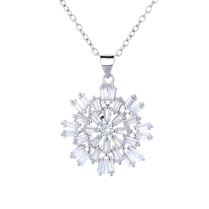 Sterling Silver Starburst Swarovski Crystal Necklace