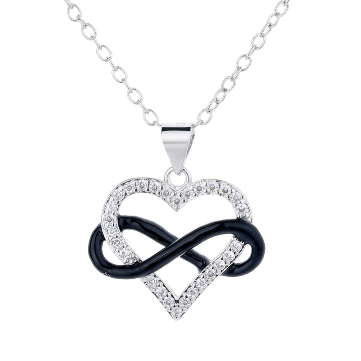 Swarovski Crystal Infinity Loop Heart Pendant Necklace
