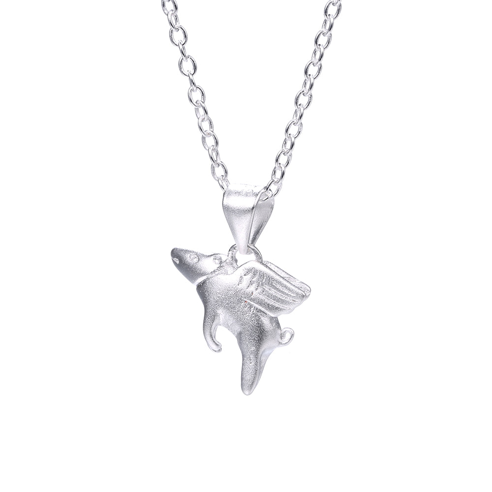 Sterling Silver When Pigs Fly Necklace