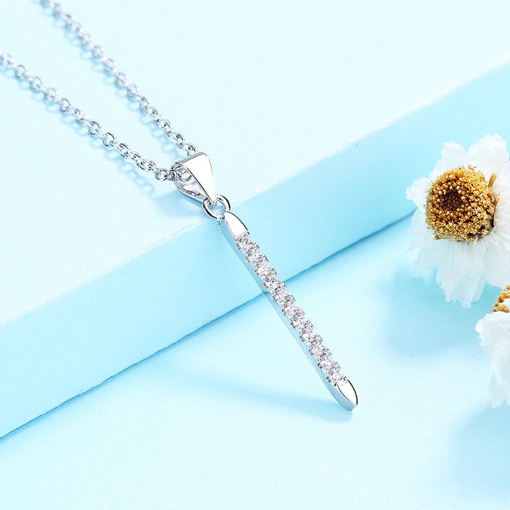 Sterling Silver Spike Necklace with crystals from Swarovski