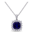 Sterling Silver Sapphire Pendant Necklace