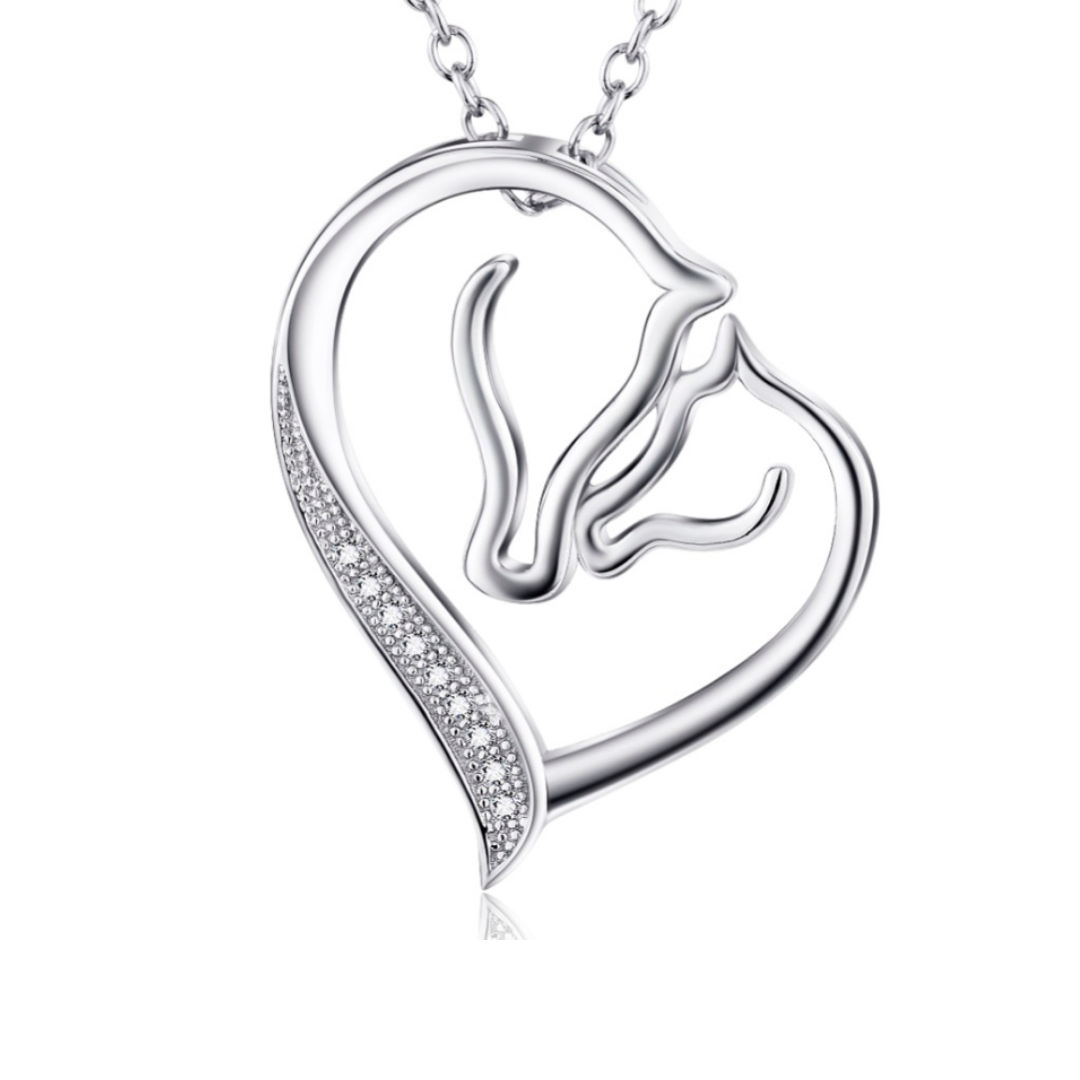 Mother and Baby Colt Pendant Necklace