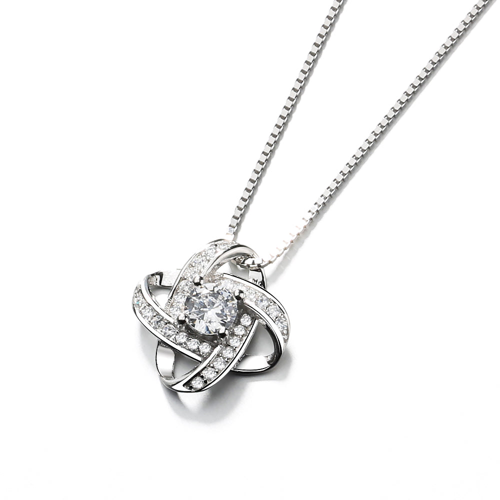 Sterling Silver Infinity Pendant Necklace with Crystals from Swarovski