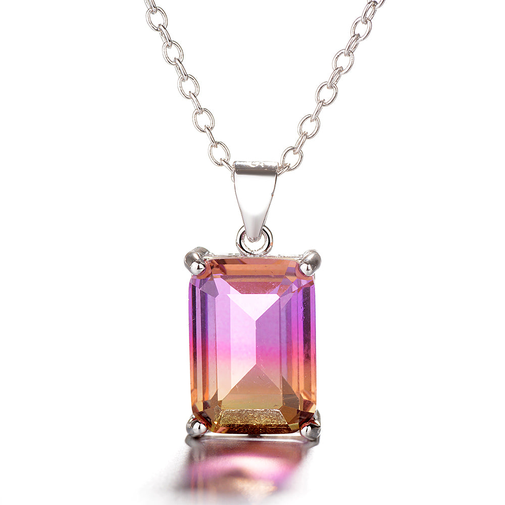 Purple and Yellow Bi Colored Ametrine Necklace